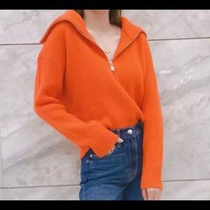 Maje style orange sweater